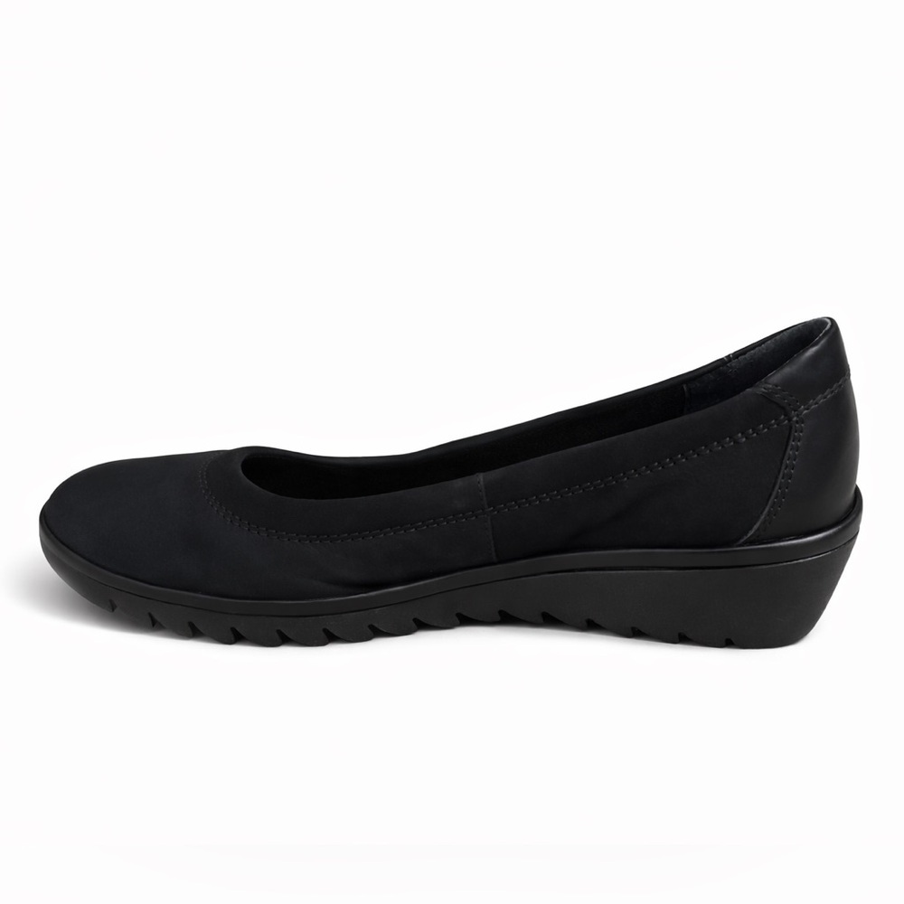 The Flexx Black Wedge Heel Comfort Shoes Women’s 8.5 Slip On Work Casual - Picture 4 of 6